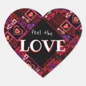 Liebe Bug & Niedlich Hearts Muster Herz-Aufkleber (Vorderseite)