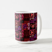 Liebe Bug & Niedlich Hearts Muster Kaffeetasse (VorderseiteRechts)