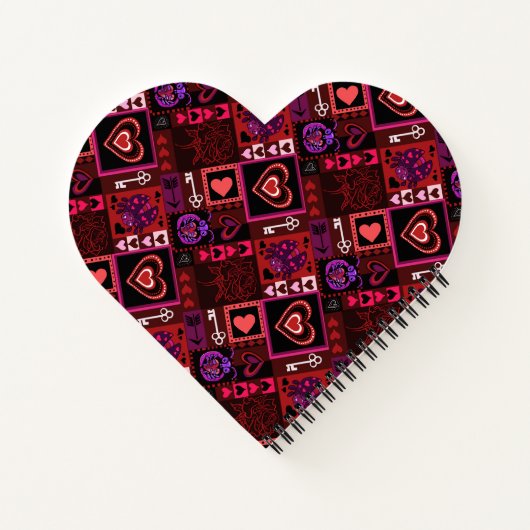 Liebe Bug & Niedlich Hearts Muster Notizblock (Rückseite)