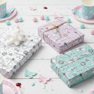 Liebe Bug Niedliche Insekten Schmetterling, Lady B Geschenkpapier Set