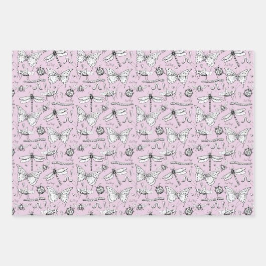 Liebe Bug Niedliche Insekten Schmetterling, Lady B Geschenkpapier Set (Vorderseite 2)