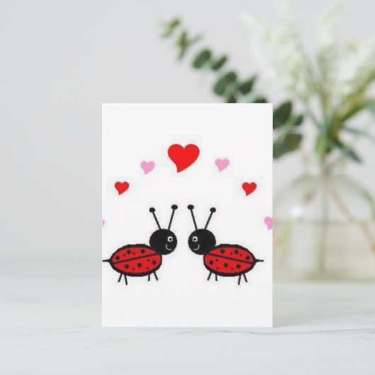 Liebe Bug Postkarte (Stehend Vorderseite)