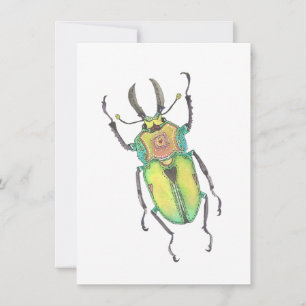 Liebe Bug Rainbow Stag Käfer Mitteilungskarte