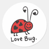 Liebe Bug Runder Aufkleber (Vorderseite)