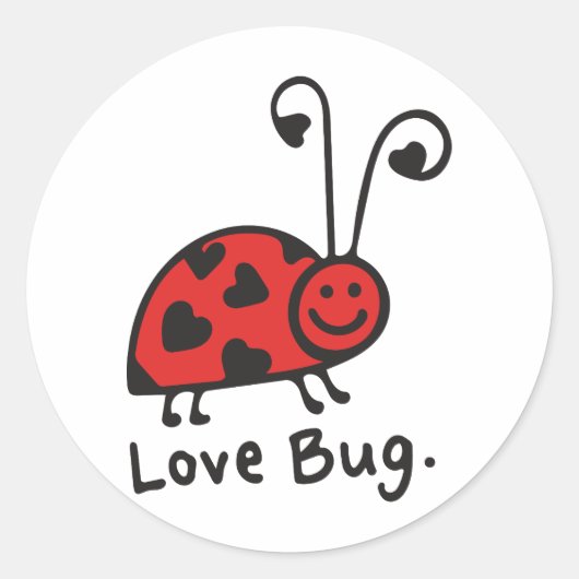 Liebe Bug Runder Aufkleber (Vorderseite)