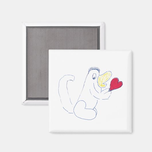 Liebe Bug Square Magnet (Vorderseite/Rückseite)