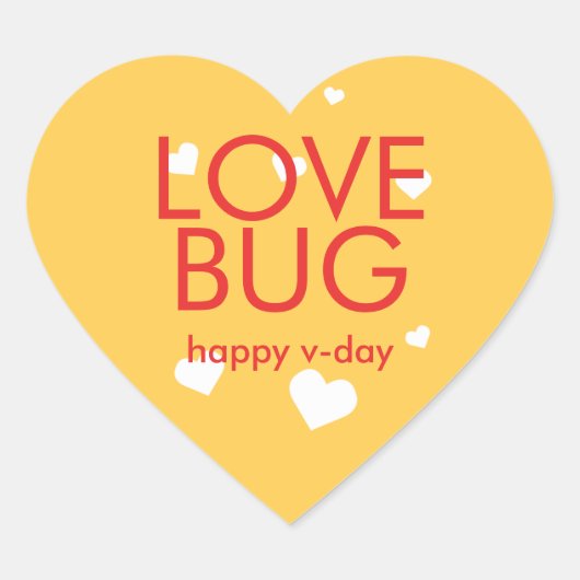 Liebe Bug Valentinstag Herz-Aufkleber (Vorderseite)
