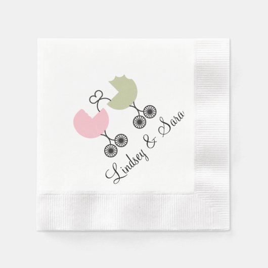 Liebe Buggyen Gemeinsame Kinderdusche Napkins, ros Serviette (Vorderseite)