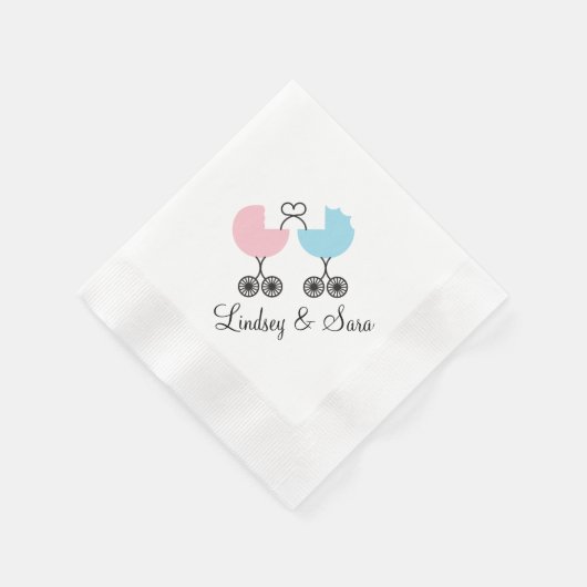 Liebe Buggyen Joint Baby Dusche Napkins, rosa/blau Serviette (Ecke)