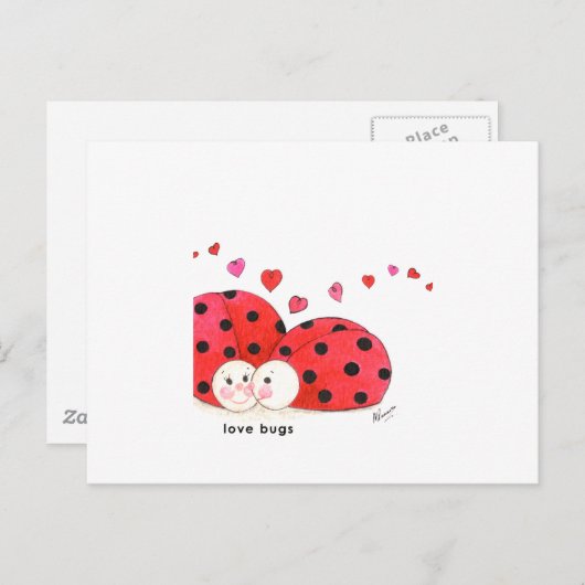 Liebe Bugs Postkarte (Vorne/Hinten)