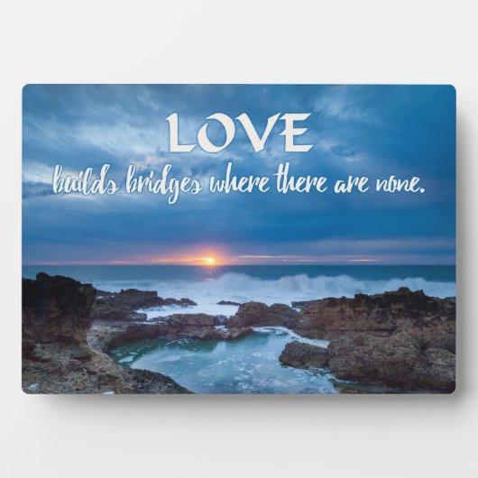 Liebe Builds Bridges plaque Fotoplatte (Vorderseite)