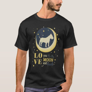Liebe Bull Terrier zum Mond T-Shirt