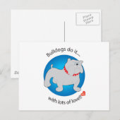 Liebe Bulldog Postkarte (Vorne/Hinten)