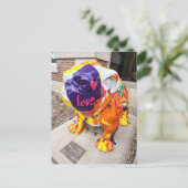 Liebe Bulldogge Postkarte (Stehend Vorderseite)