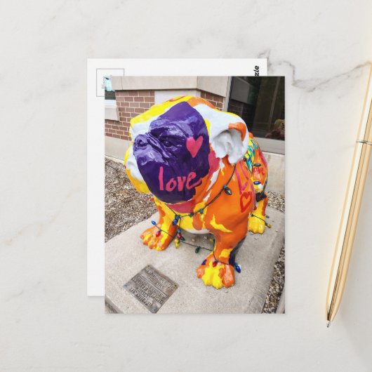 Liebe Bulldogge Postkarte (Vorderseite/Rückseite Beispiel)
