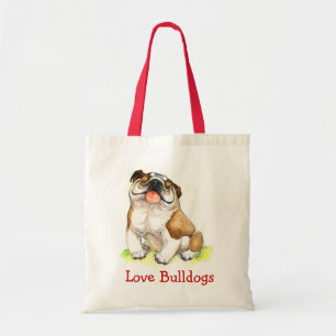 Liebe Bulldoggen Glückliche Cartoon Bulldogge Trag Tragetasche