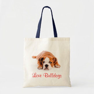 Liebe Bulldogs English Bulldog Puppy Dog Tasche