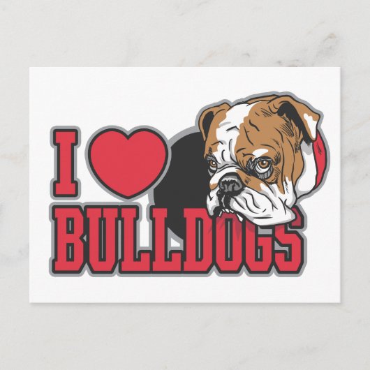 Liebe Bulldogs Postkarte (Vorderseite)