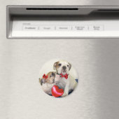 Liebe Bulldogs runder Magnet (In Situ (Geschirrspüler))