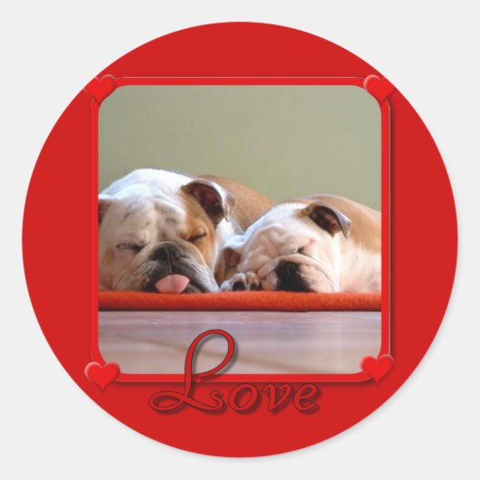Liebe Bulldogs Sticker (Vorderseite)