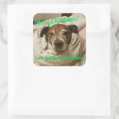 Liebe Bullet und sein Mensch Quadratischer Aufkleber (Tasche)