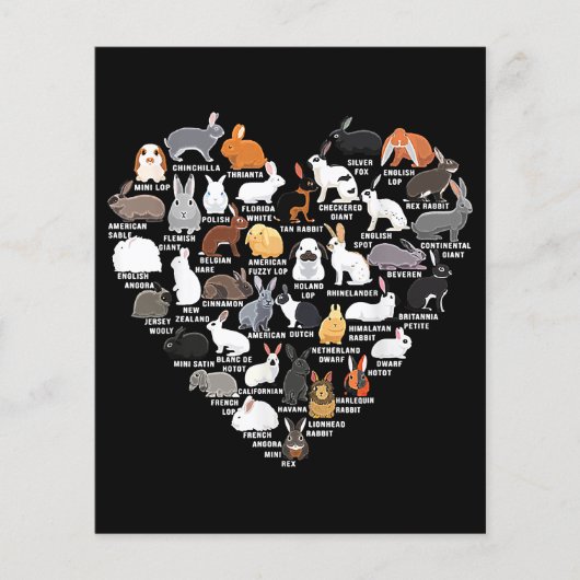 Liebe Bunnies Funny Rabbit Heart (Vorderseite)