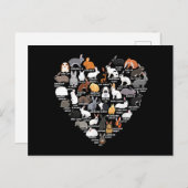 Liebe Bunnies Funny Rabbit Heart Feiertagspostkarte (Vorne/Hinten)