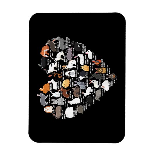 Liebe Bunnies Funny Rabbit Heart Magnet (Vertikal)