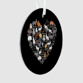 Liebe Bunnies Funny Rabbit Heart Ornament (Vorderseite)