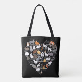 Liebe Bunnies Funny Rabbit Heart Tasche (Rückseite)