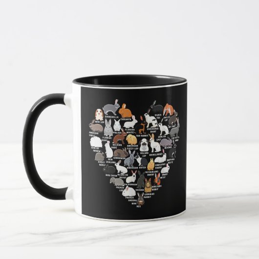 Liebe Bunnies Funny Rabbit Heart Tasse (Links)