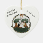 Liebe Bunnies | Gewohntes Hochzeitszenario Keramik Ornament (Hinten)