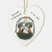 Liebe Bunnies | Gewohntes Hochzeitszenario Keramik Ornament (Links)