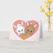 Liebe Bunnies Karte (Gelbe Blume)