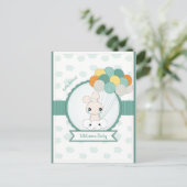 Liebe Bunnies New Baby Herzlichen Glückwunsch Ankündigungspostkarte (Stehend Vorderseite)