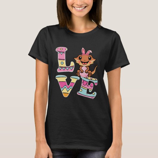 Liebe Bunny Bartded Dragon Eggs Jagd Happy Easte T-Shirt (Vorderseite)