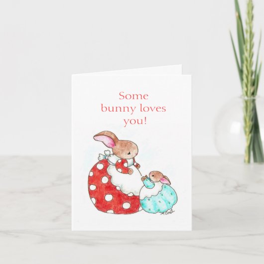 Liebe Bunny Card Karte (Vorderseite)