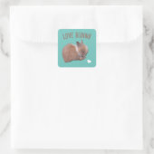 Liebe Bunny Quadratischer Aufkleber (Tasche)