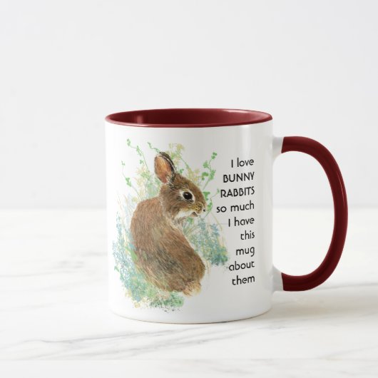 Liebe BUNNY RABBITS so viel Spaß Ich Zitat Tasse (Rechts)