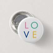 LIEBE bunt valentinische Typografie Button (Vorne & Hinten)