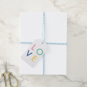LIEBE bunt valentinische Typografie Geschenkanhänger (Mit Garn)