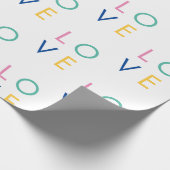 LIEBE bunt valentinische Typografie Geschenkpapier (Ecke)