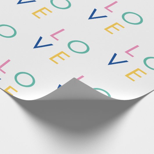 LIEBE bunt valentinische Typografie Geschenkpapier (Ecke)