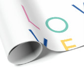 LIEBE bunt valentinische Typografie Geschenkpapier (Rolleneckpunkt)