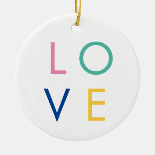 LIEBE bunt valentinische Typografie Keramik Ornament