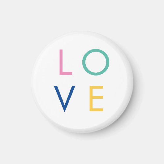 LIEBE bunt valentinische Typografie Magnet (Vorne)
