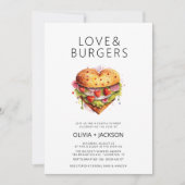 Liebe & Burgers Fun Lässiges Paar Brautparty Einladung (Vorderseite)