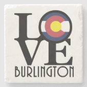 LIEBE Burlington Colorado Steinuntersetzer (Vorderseite)