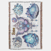 Liebe Butterfly Blumenrahmen Grundfarbiger T - Shi Decke (Vorderseite Vertikal)