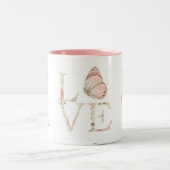 Liebe Butterfly Floral Zweifarbige Tasse (Mittel)
